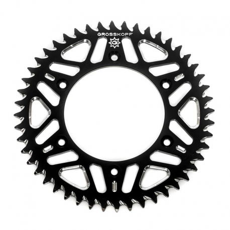 GROSSKOPF ZĘBATKA TYLNA ALUMINIOWA T7075 (ERGAL) KOLOR CZARNY 249 49 HONDA CR 80/85 '96-'08 (ŁAŃC. 428) KOLOR CZARNY