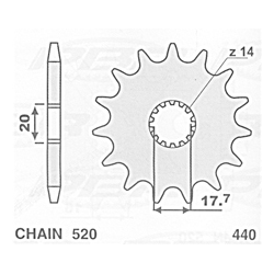 CHT ZĘBATKA PRZEDNIA 440 14 (A4250564140) YAMAHA YZ 125 '87-'04