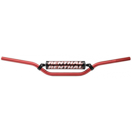 RENTHAL KIEROWNICA 7/8 CALA (22MM) MX HANDLEBAR RED RC PADDED KOLOR CZERWONY Z GĄBKĄ