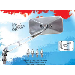 FAR LUSTERKO UNIWERSALNE ALUM. POLER. (LEWE/PRAWE) (W KOMPLECIE ZESTAW 4 SZT. ADAPTERÓW)