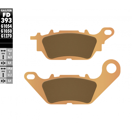 GALFER KLOCKI HAMULCOWE KH464 SPIEK METALICZNY (ZŁOTE) STREET YAMAHA YBR 125 PRZÓD