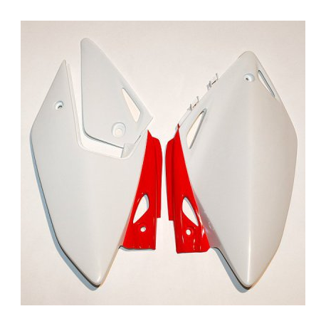 UFO BOCZKI TYLNE HONDA CRF 250X '04-'17 KOLOR OEM (BIAŁY/CZERWONY)