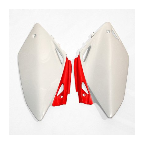 UFO BOCZKI TYLNE HONDA CRF 450R '07-'08 KOLOR OEM (BIAŁY/CZERWONY)